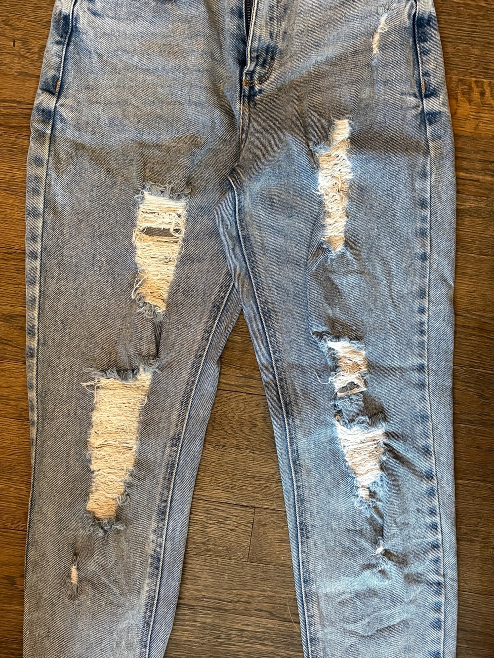 Tinseltown Light Blue Distressed Boyfriend Jeans